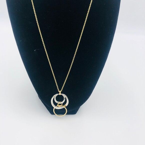 Brand New Gold & Silver Park Row  Three Layer Circle Pendant Necklace For Women - Picture 1 of 5